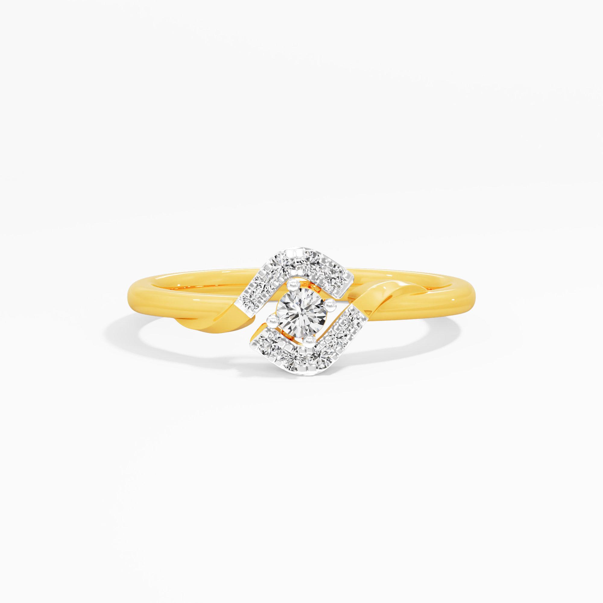 Starry Bloom Halos Ring in 9KT Yellow Gold (Diamond Quality: EF-VVS VS)