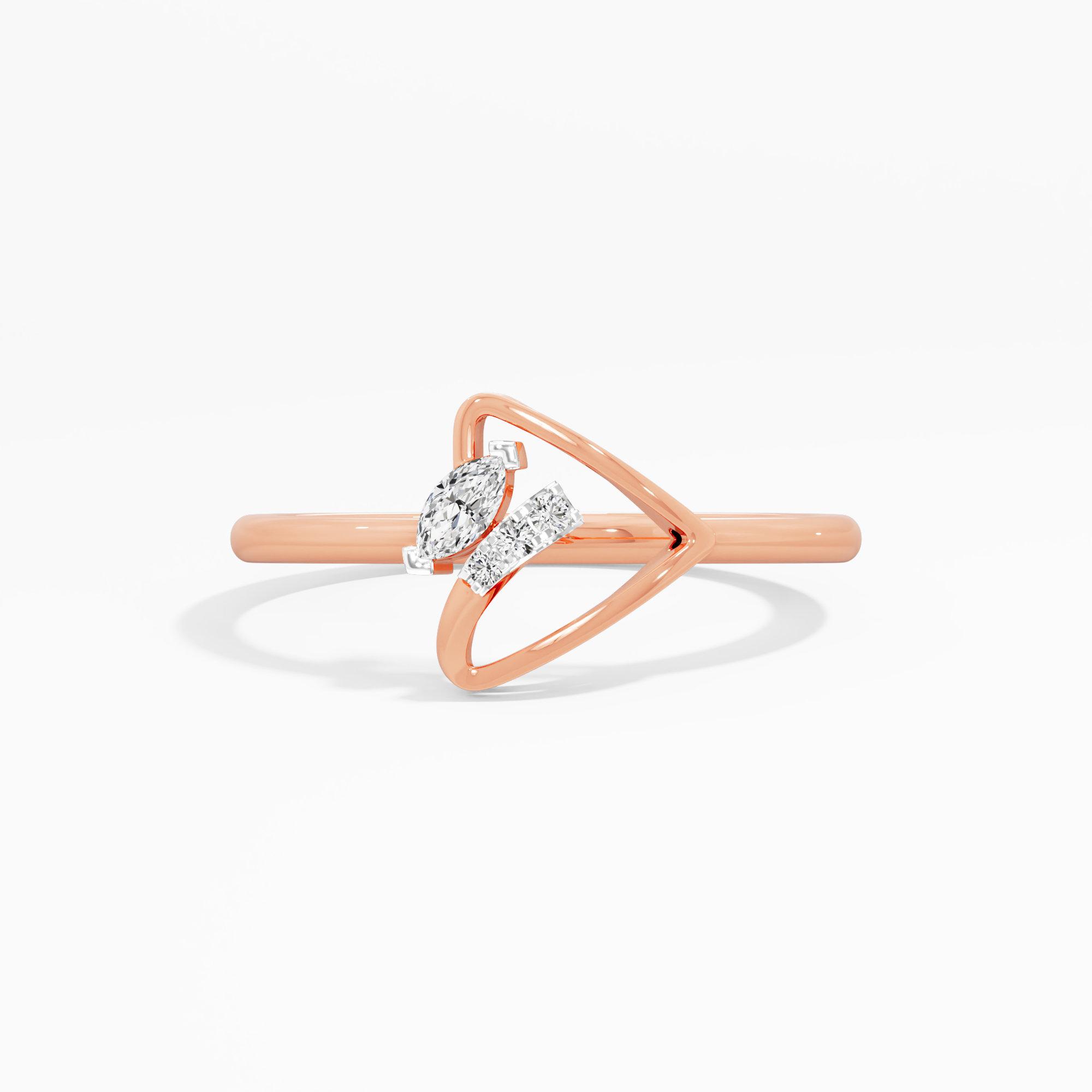 Celestial Whisper Bypass Ring in 9KT Rose Gold (Diamond Quality: FG-VVS VS)