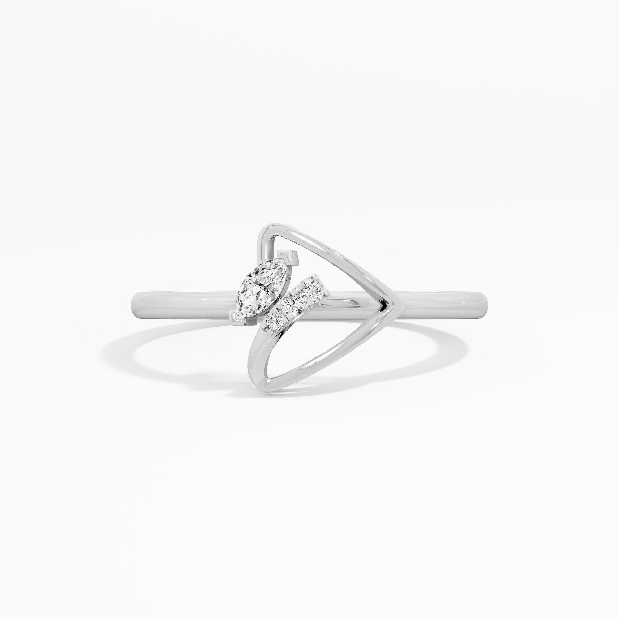 Celestial Whisper Bypass Ring in 9KT White Gold (Diamond Quality: FG-VVS VS)