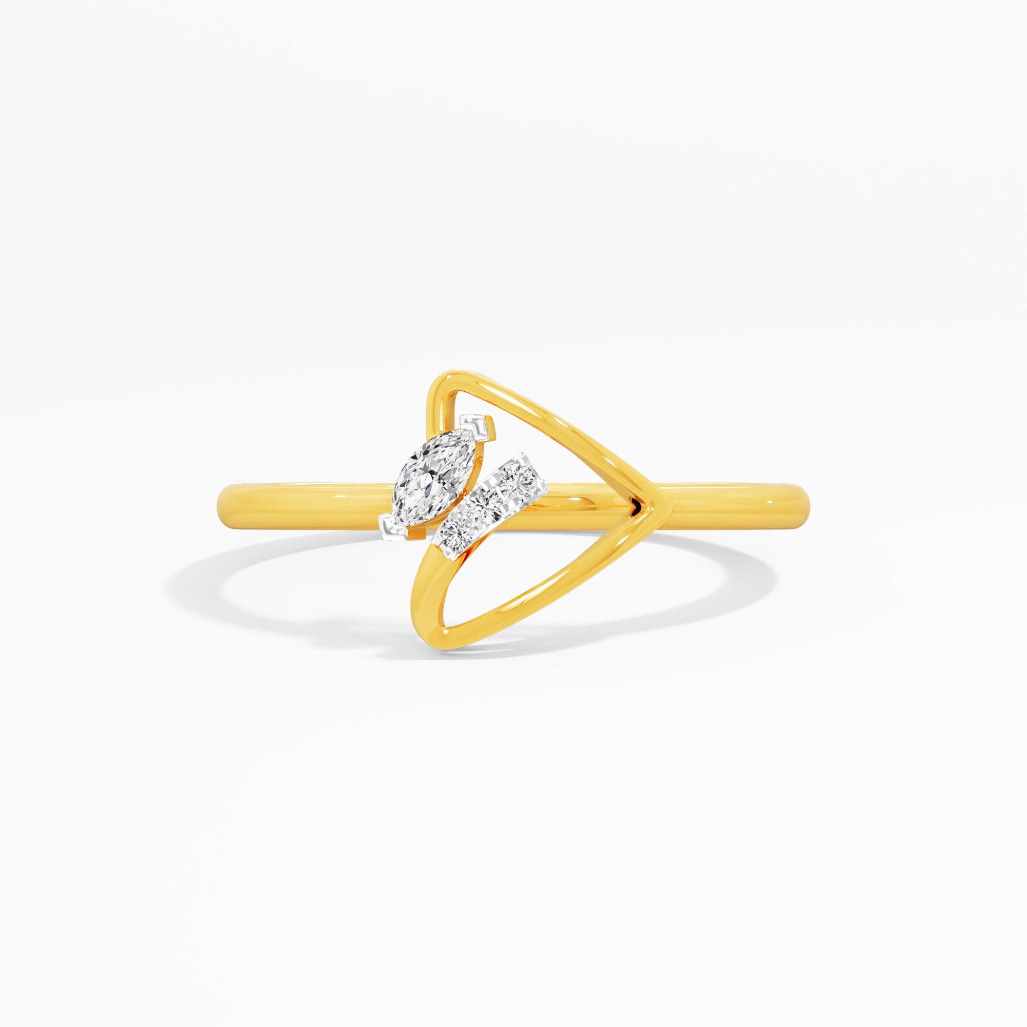Celestial Whisper Bypass Ring in 9KT Yellow Gold (Diamond Quality: EF-VVS)