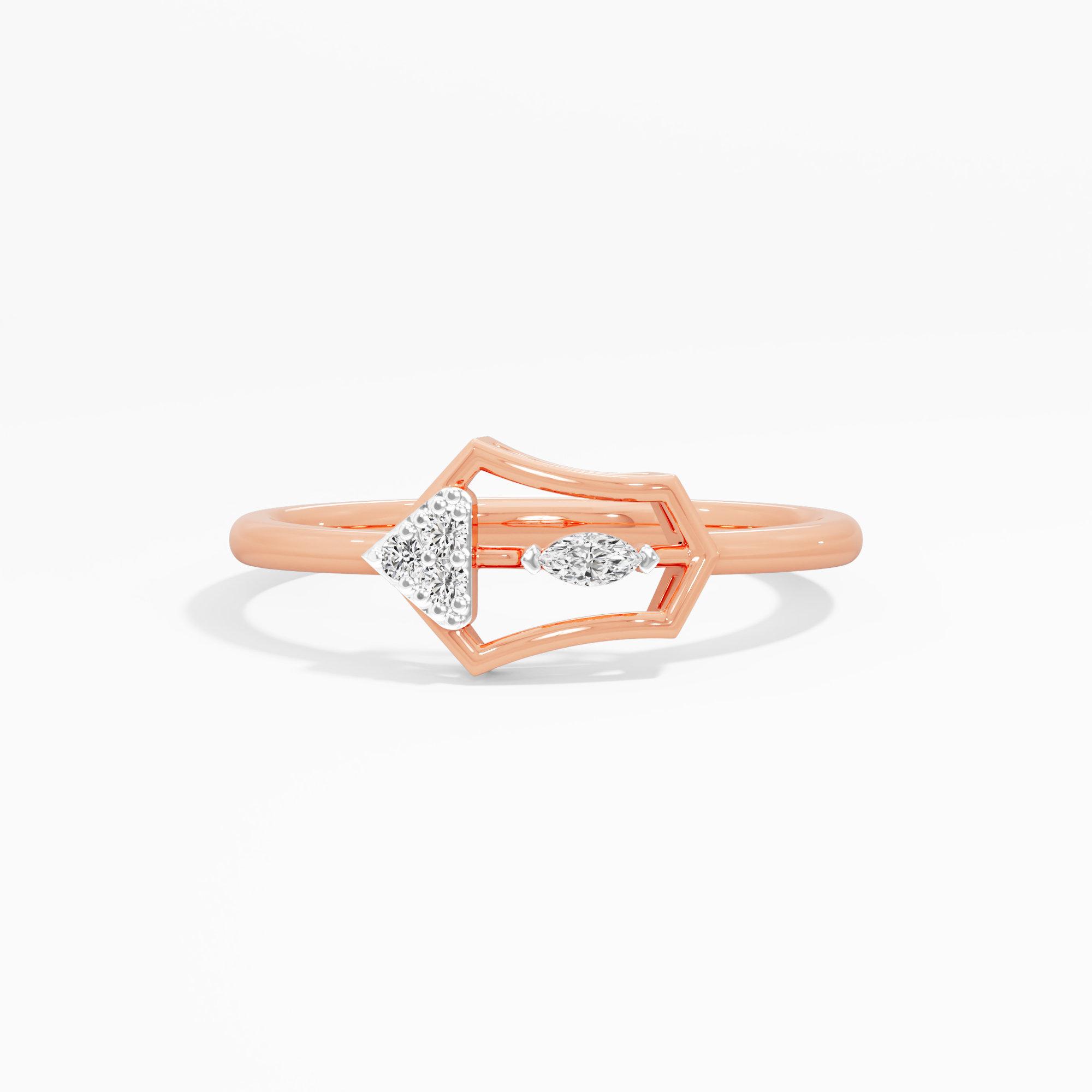 Noble Spark Cocktail Ring in 9KT Rose Gold (Diamond Quality: FG-VVS VS)