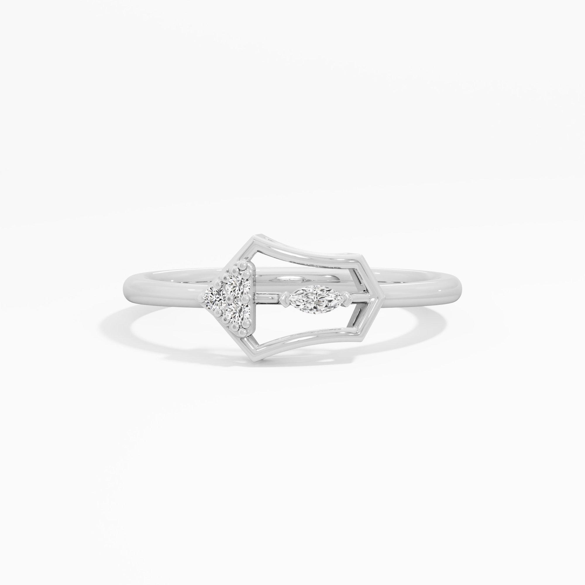 Noble Spark Cocktail Ring in 9KT White Gold (Diamond Quality: FG-VVS VS)