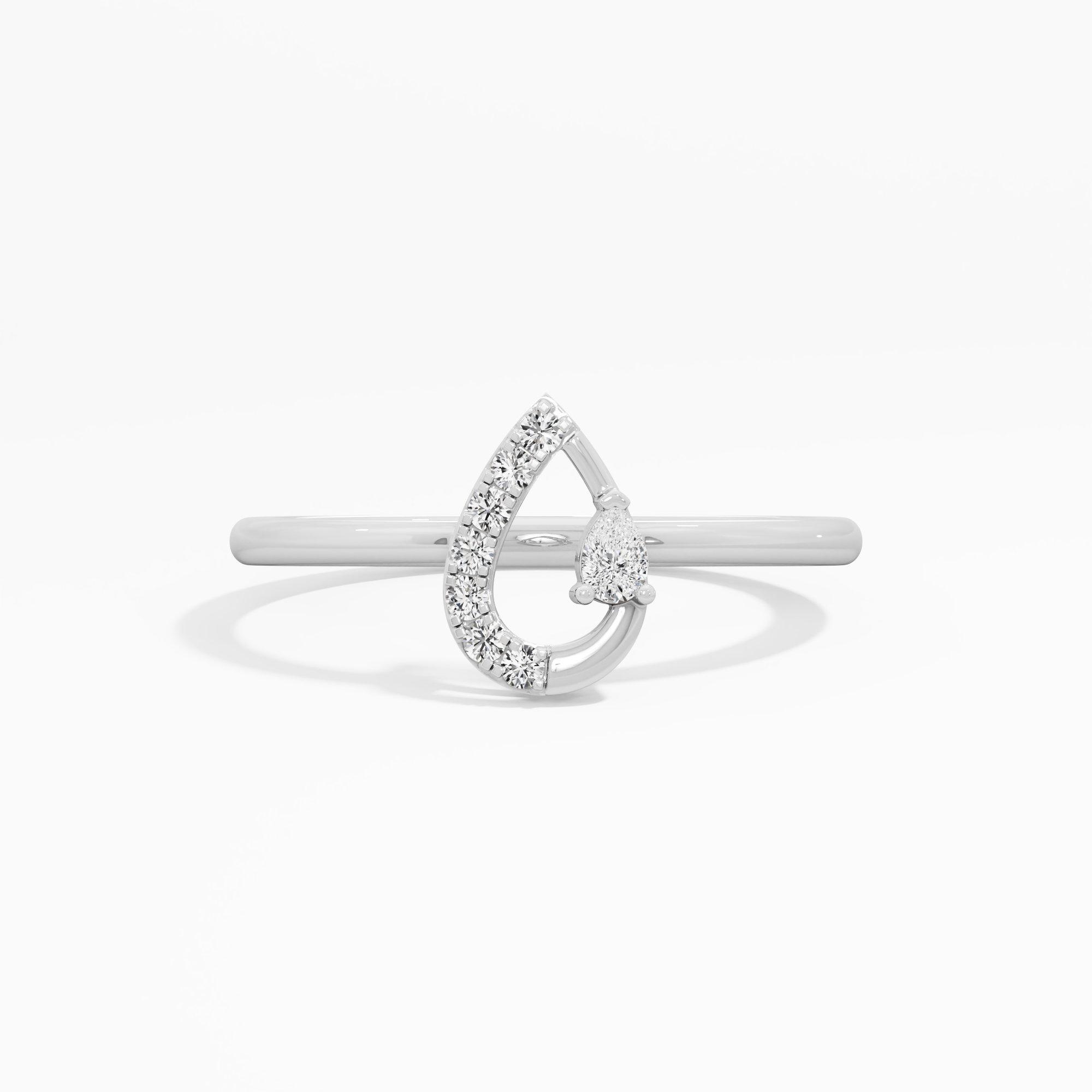 Azure Bloom Bypass Ring in 9KT White Gold (Diamond Quality: FG-VVS VS)