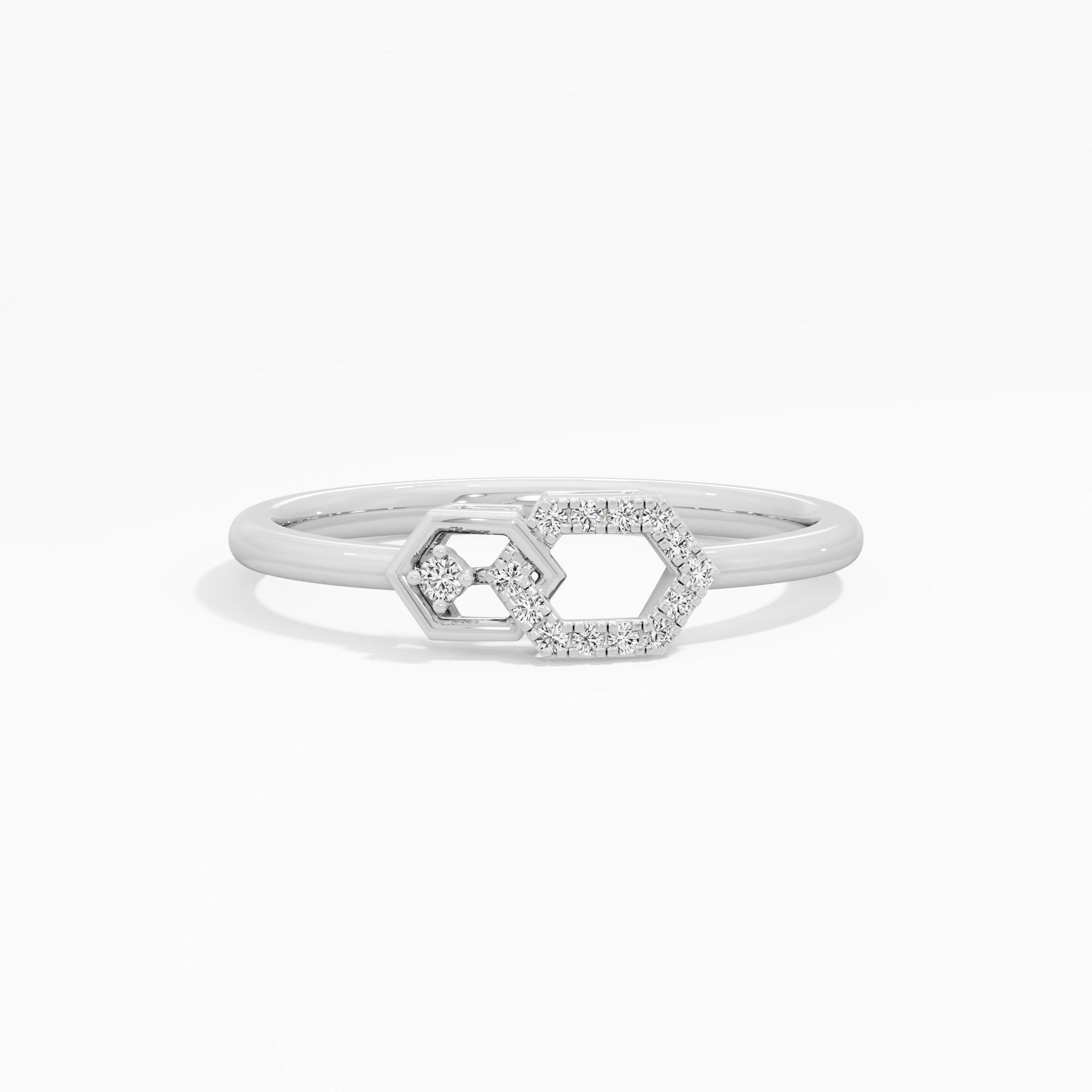 Interlocked Radiance Halos Ring in 9KT White Gold (Diamond Quality: EF-VVS VS)