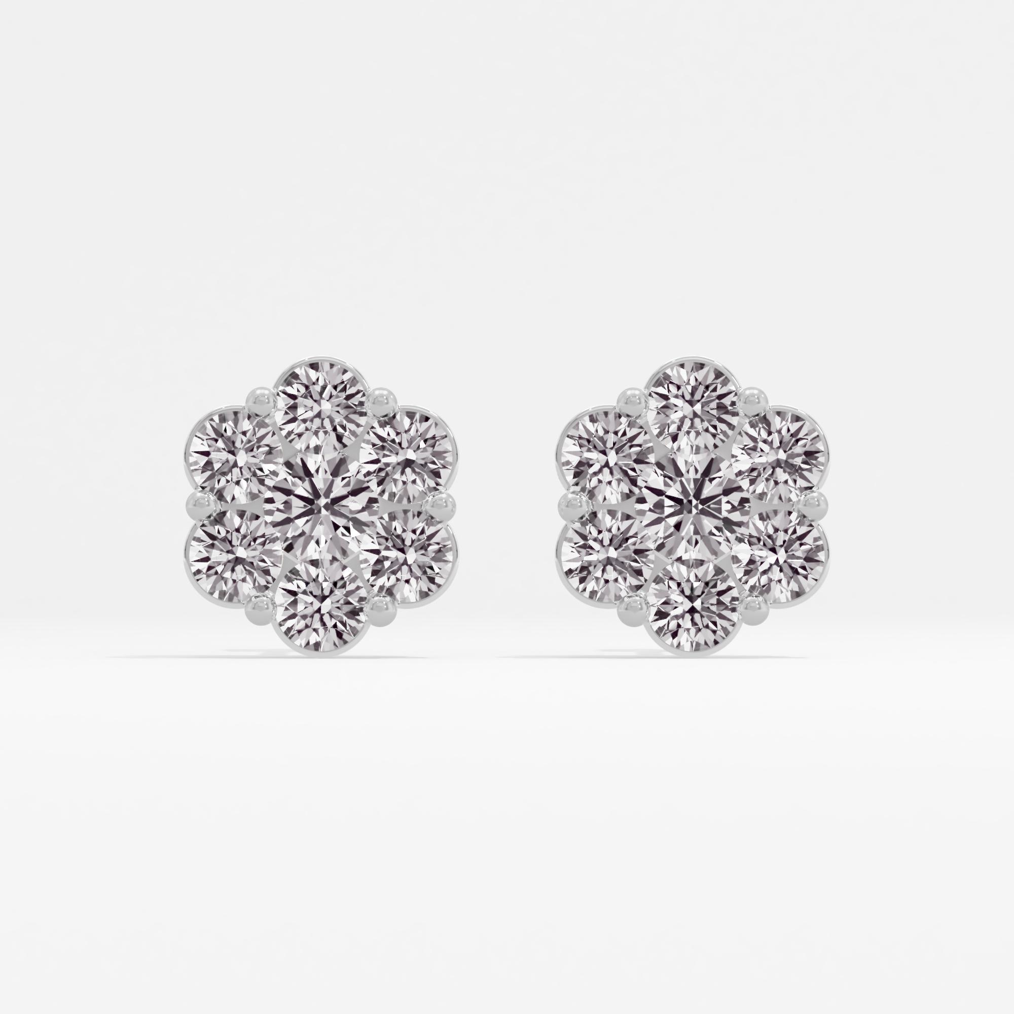 Glistening Flora 7 Stone Cluster Stud Earrings
