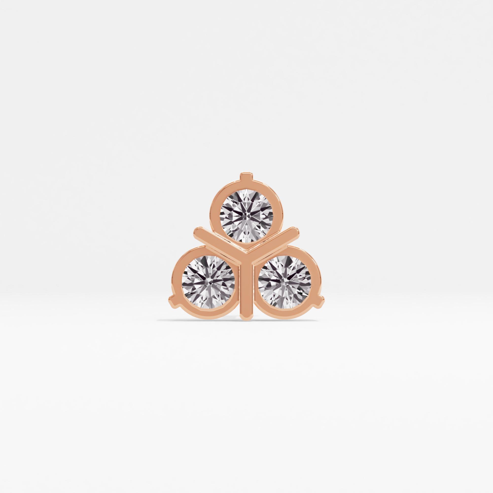 Triple Brilliance 3 Stone Cluster Nose Pin