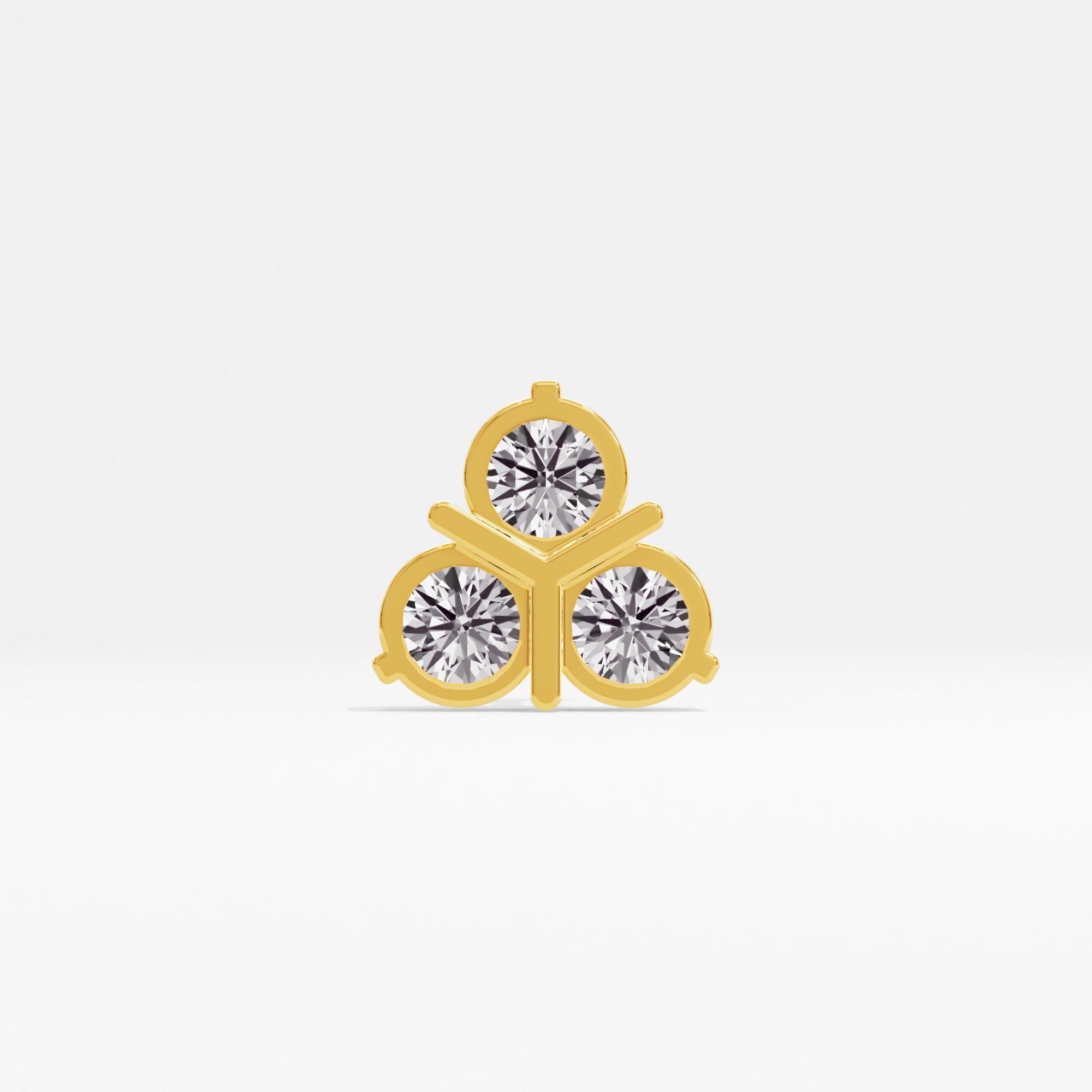 Triple Brilliance 3 Stone Cluster Nose Pin