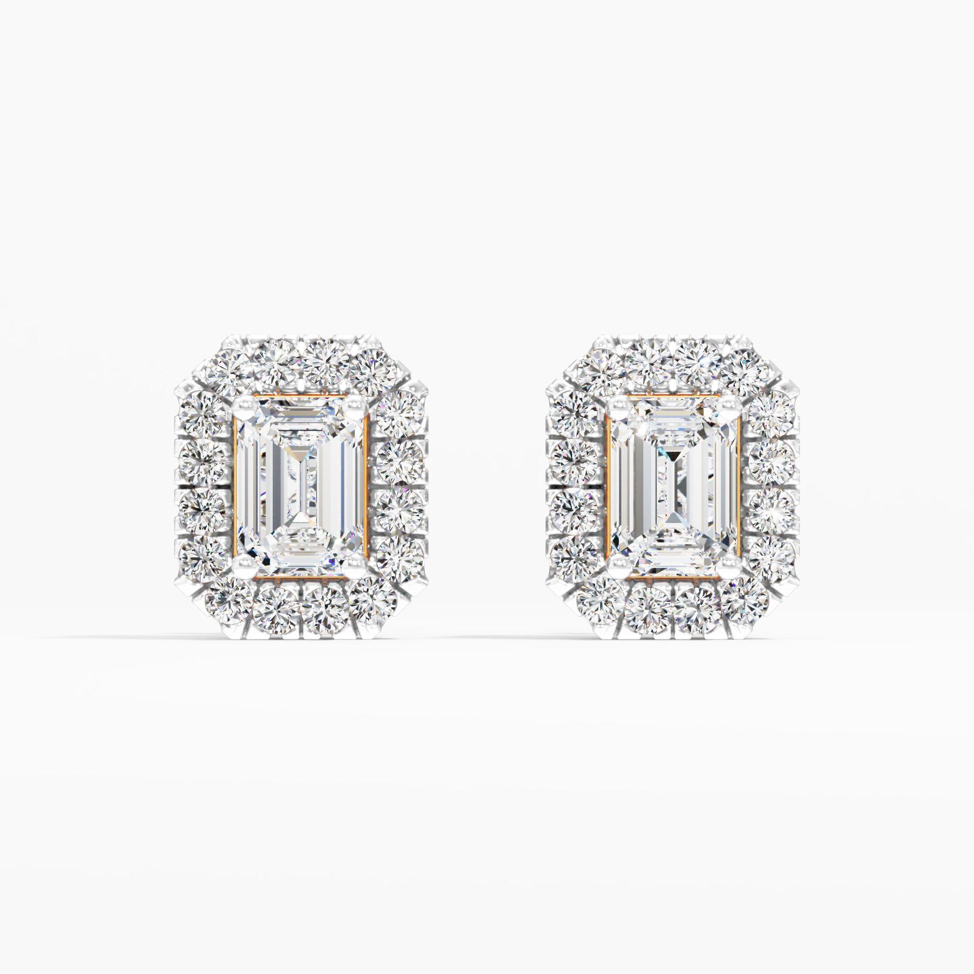 Emerald Majesty Diamond Stud Earrings