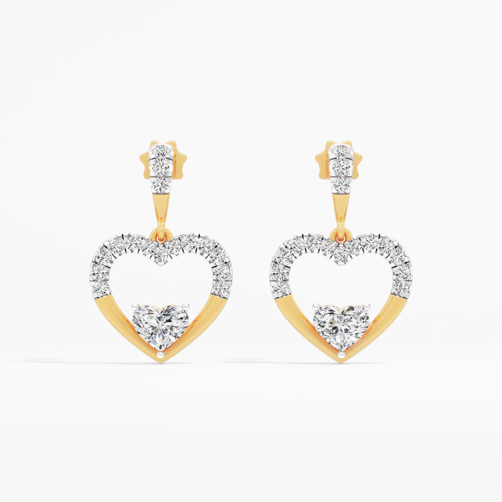 Captive Heart Solitaire Dangle Earrings
