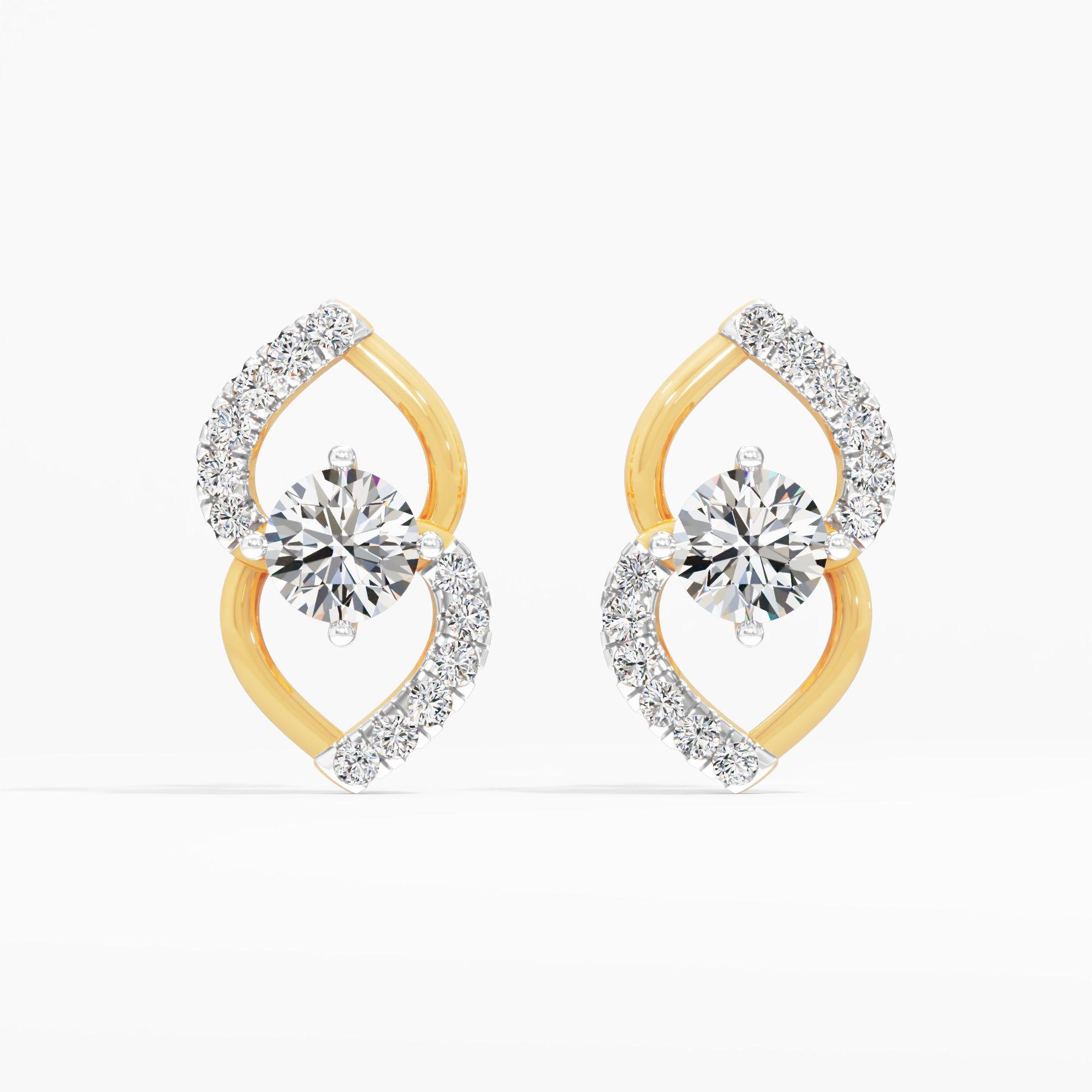 Twined Grace Diamond Stud Earrings