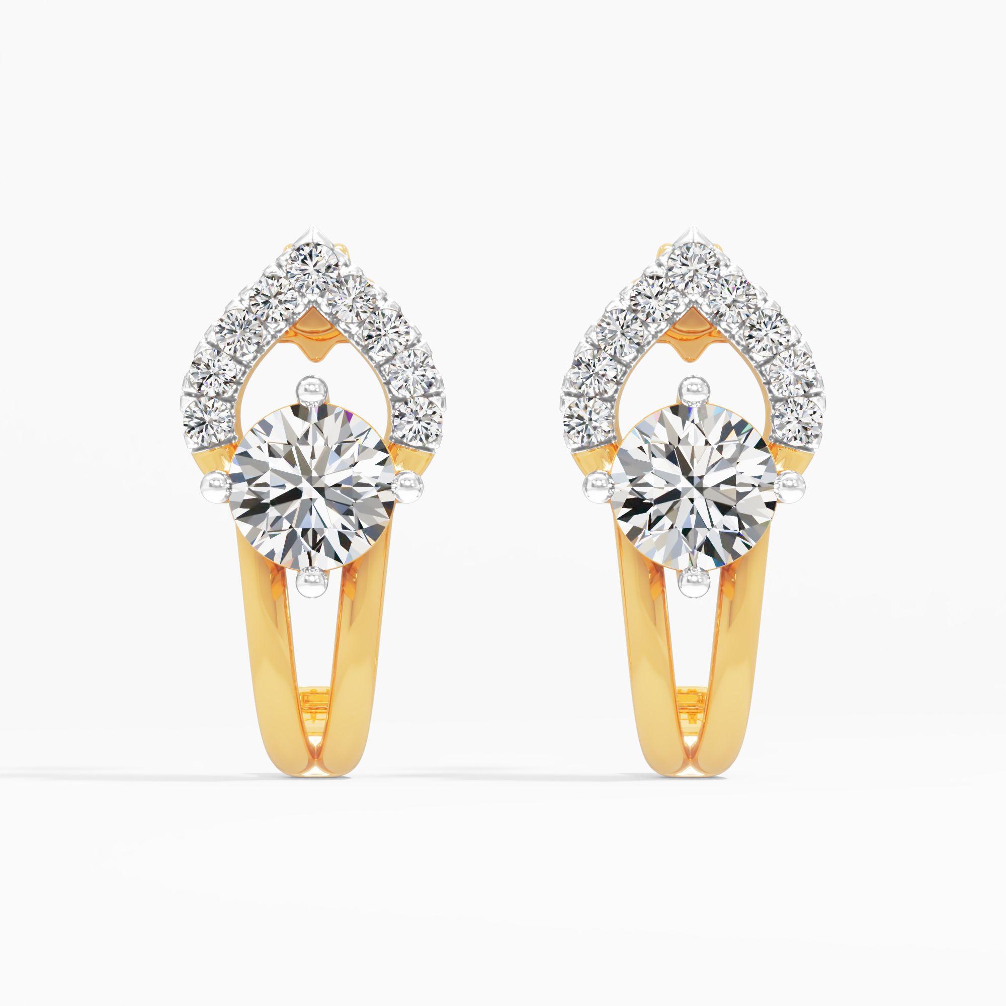 Aurora Arch Solitaire Stud Earrings