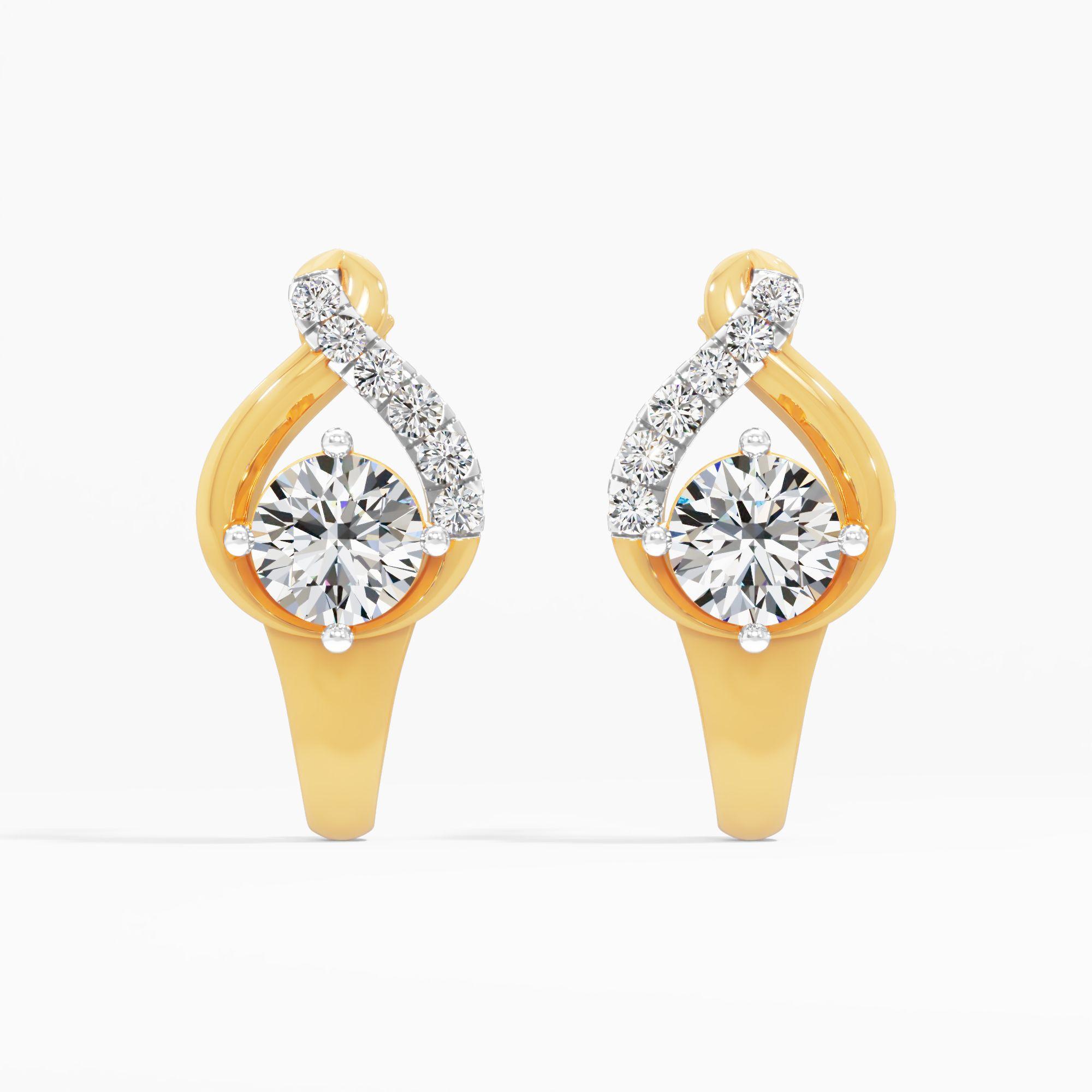 Celestia Flame Solitaire Studs