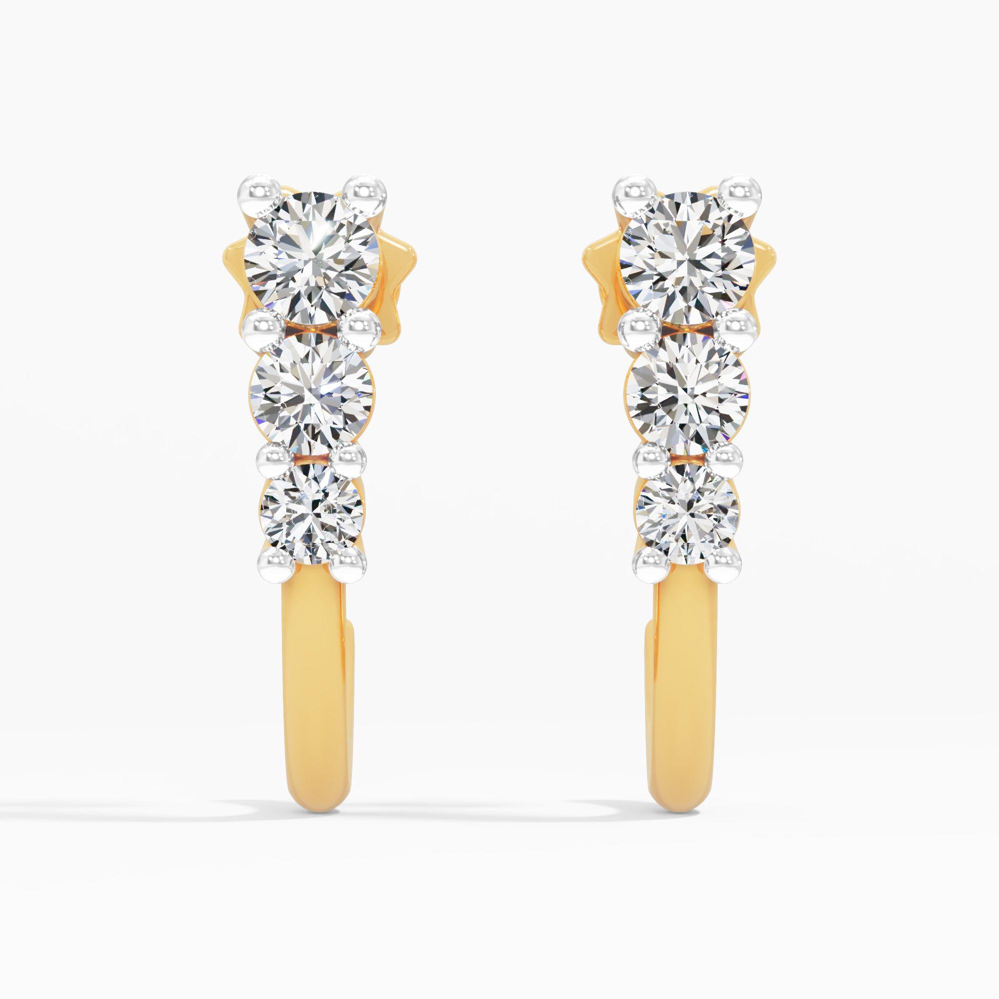 Cosmic Relish 3 Stone J Hoop Earrings