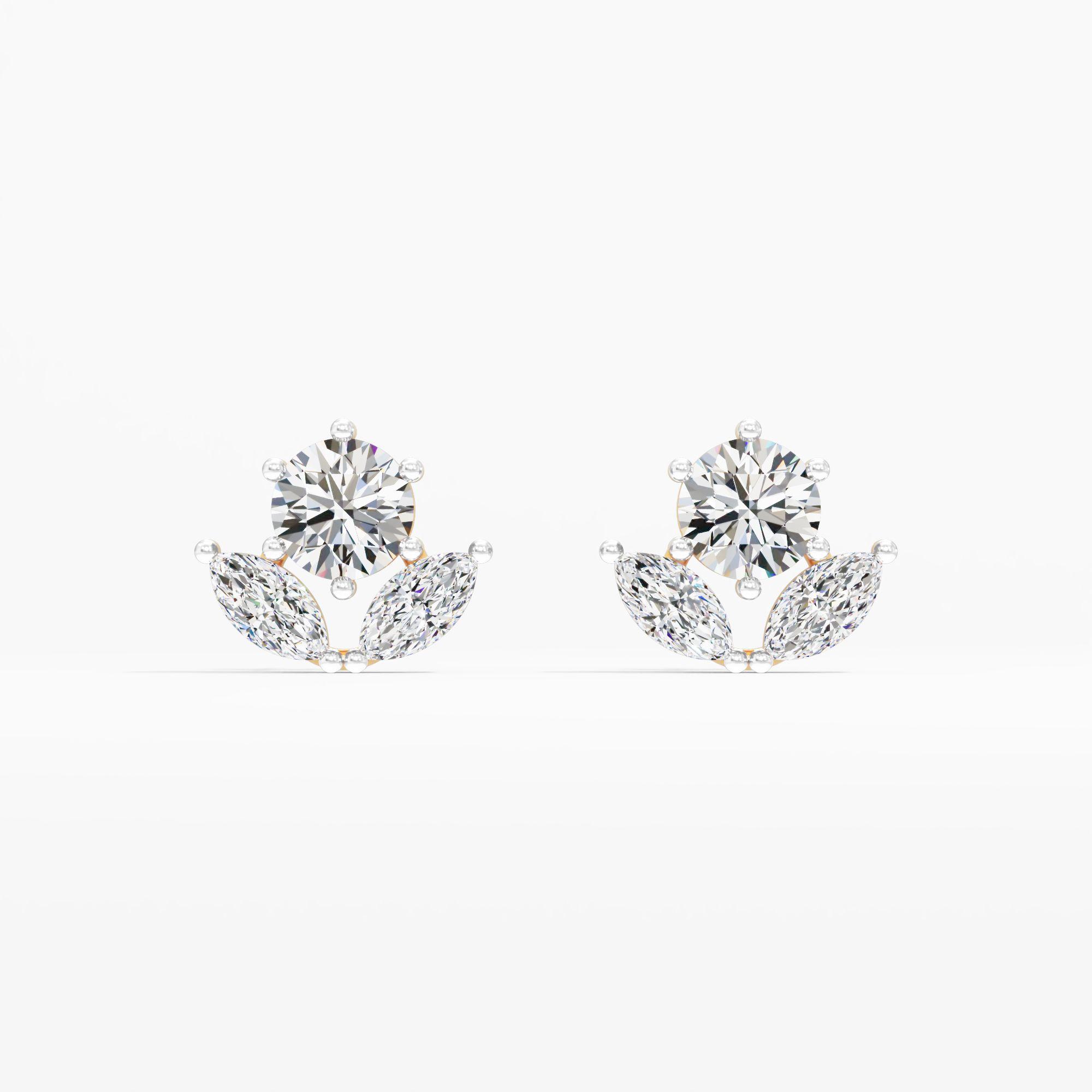 Marquise Crest Stud Earrings