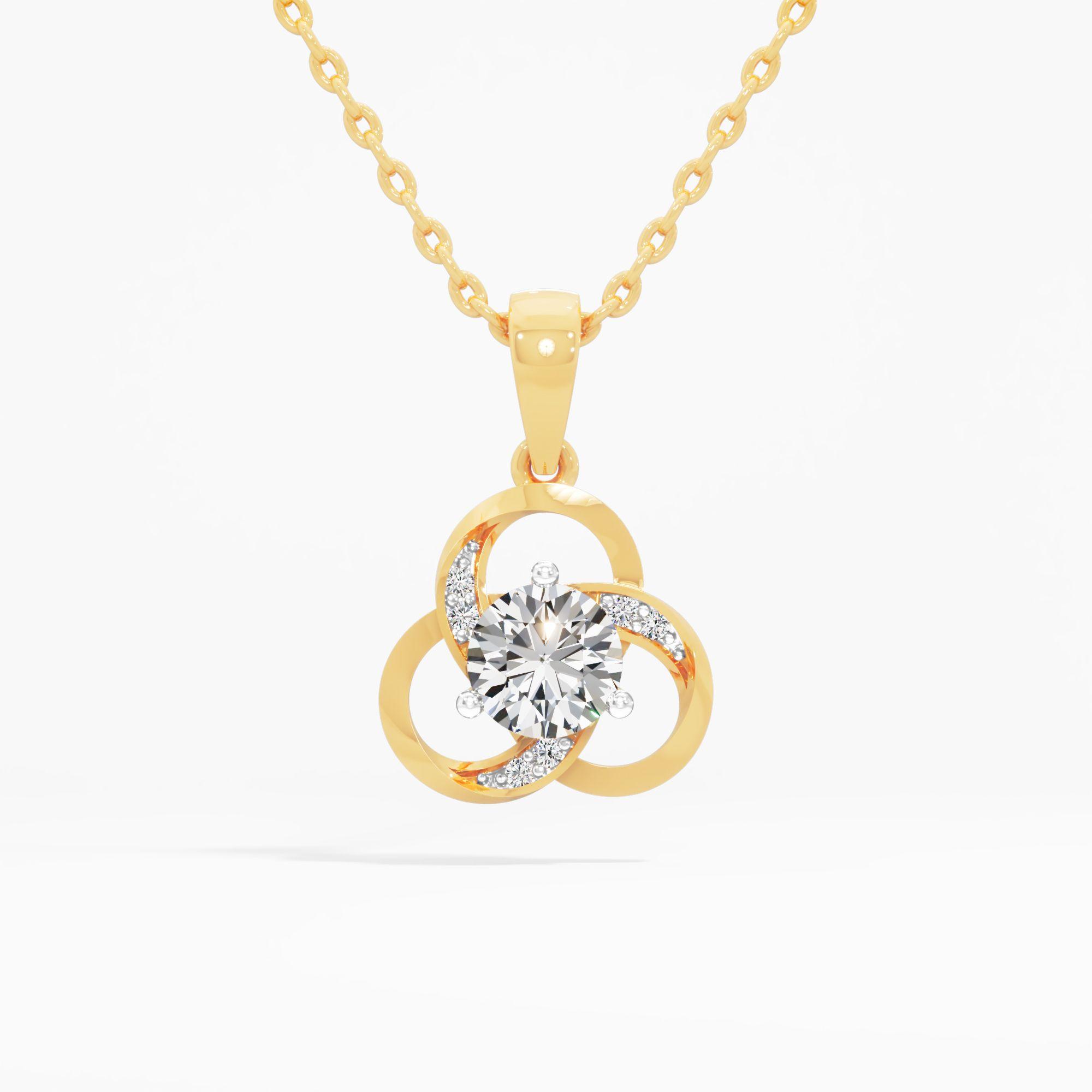 The Trinity Bloom Solitaire Pendant