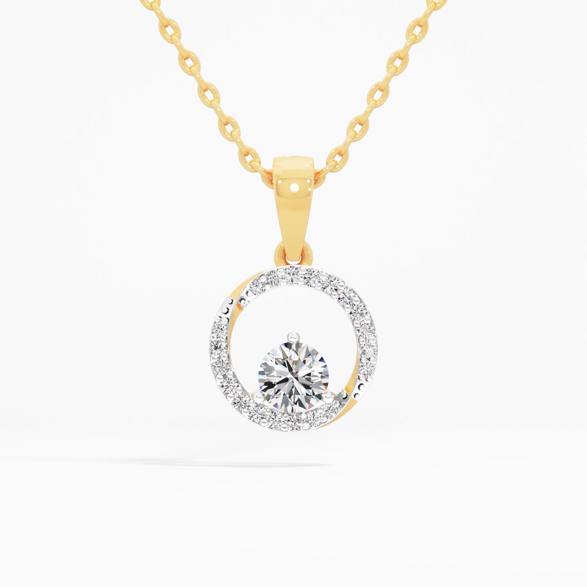 Open Halo Solitaire Diamond Pendant