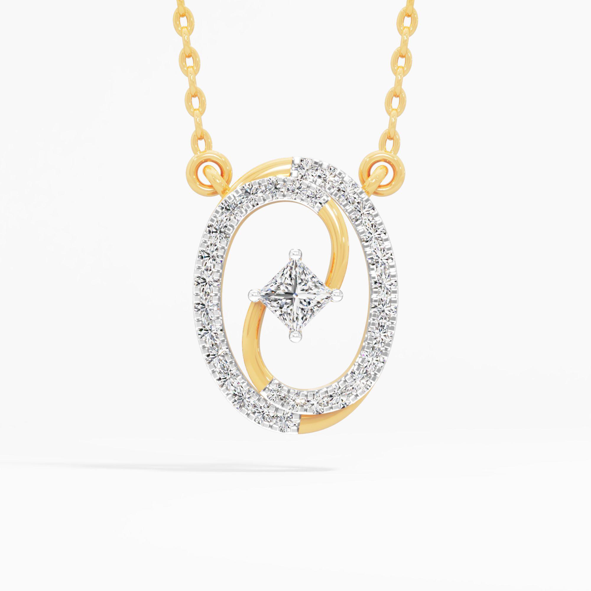 Orbital Princess Diamond Pendant