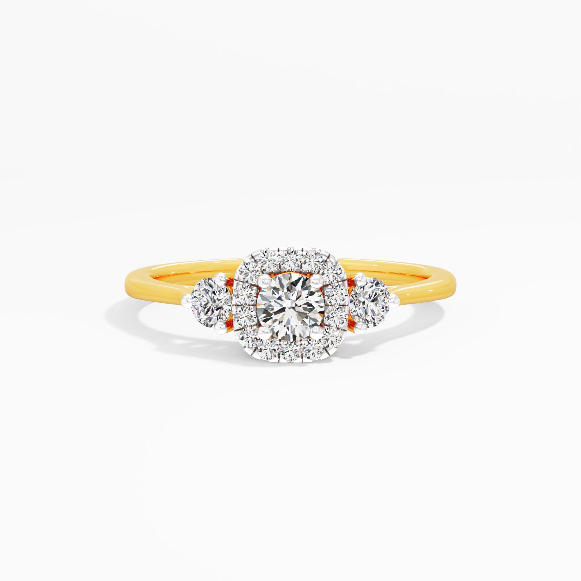 Haloed Trilogy Diamond Ring