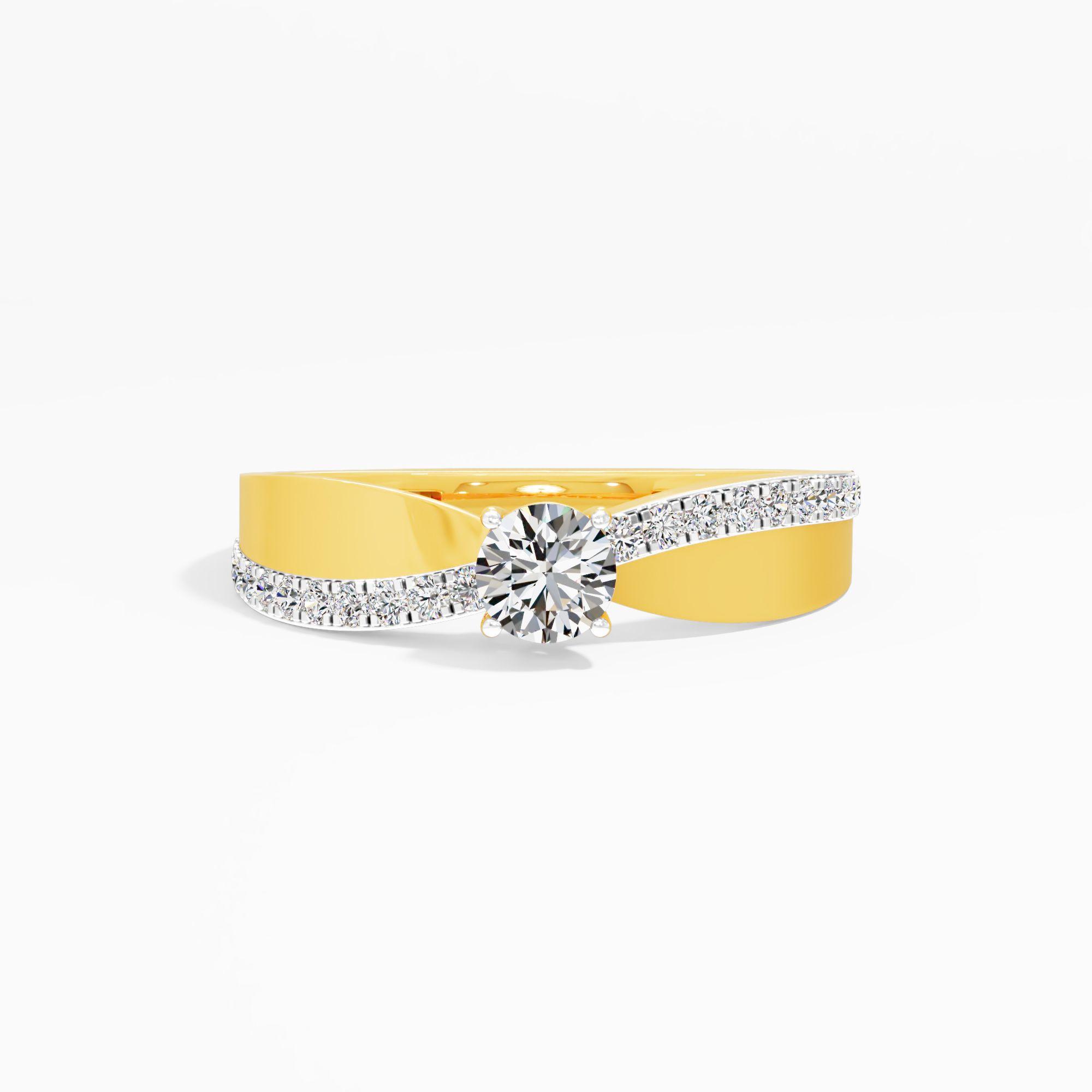 Crossover Solitaire Diamond Ring