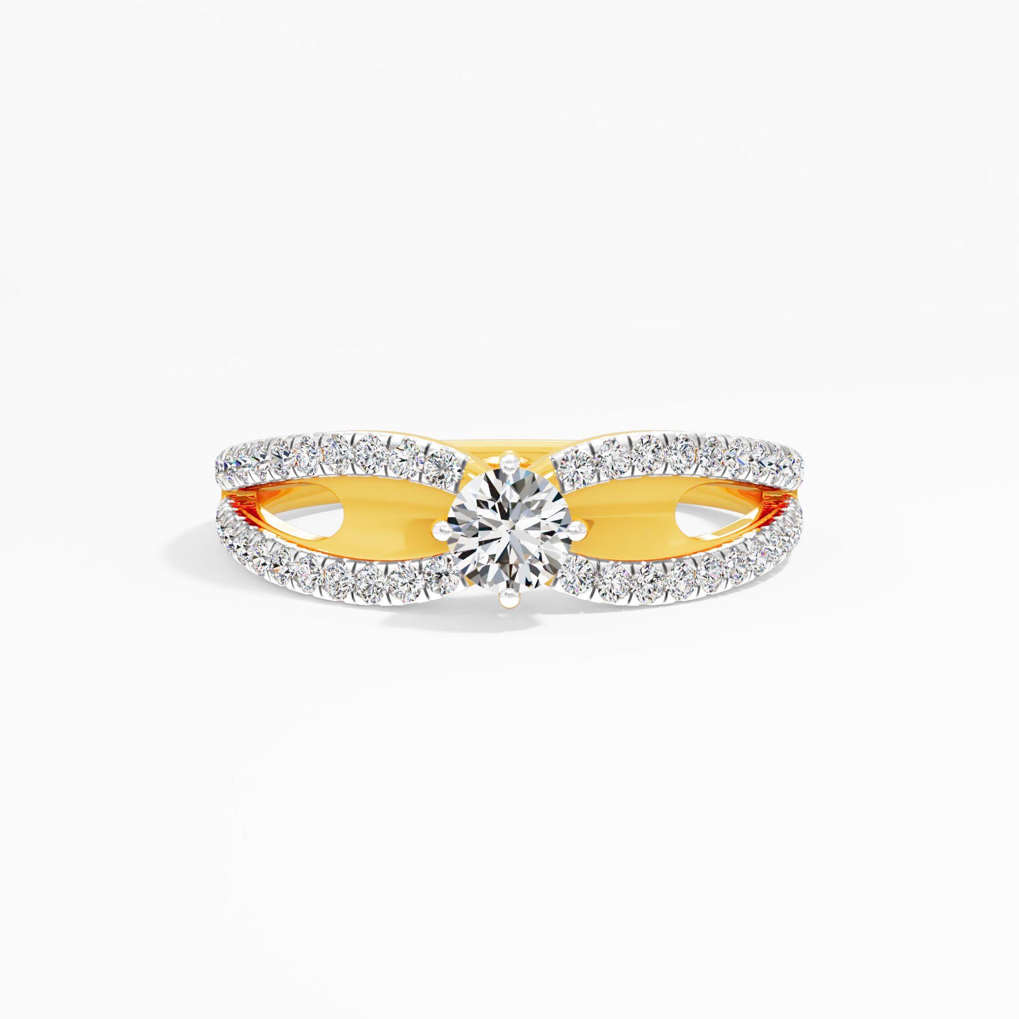 Twin Flame Solitaire Diamond Ring